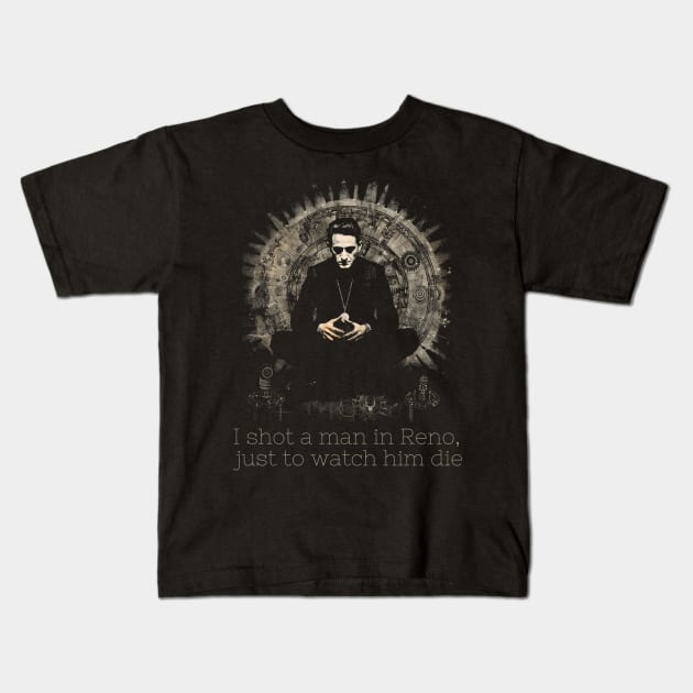 Johnny Cash Outlaw Zen Meditation Classic Country Music Fan Kids T-Shirt by Celebrity Zen